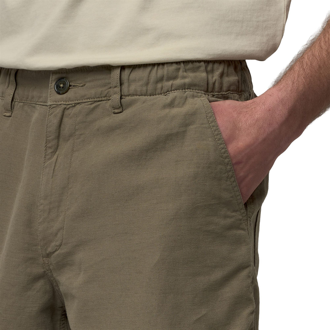 Short chino classique pour homme, en lin mélangé vert main