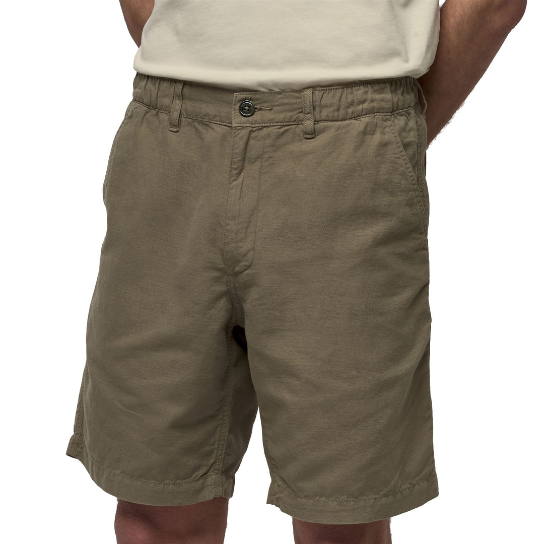 Short chino classique pour homme, en lin mélangé vert 01