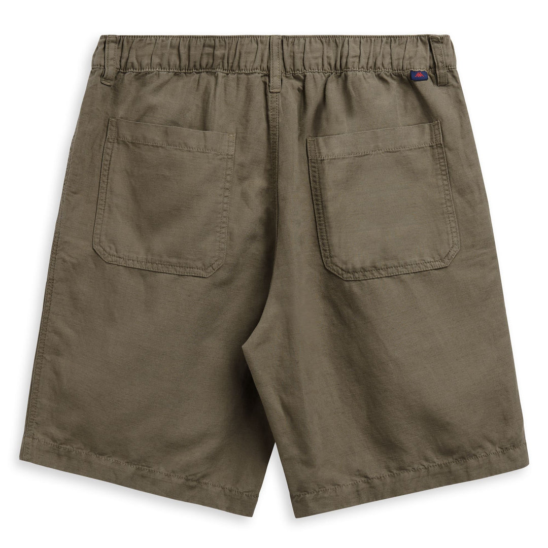 Short chino classique pour homme, en lin mélangé vert main