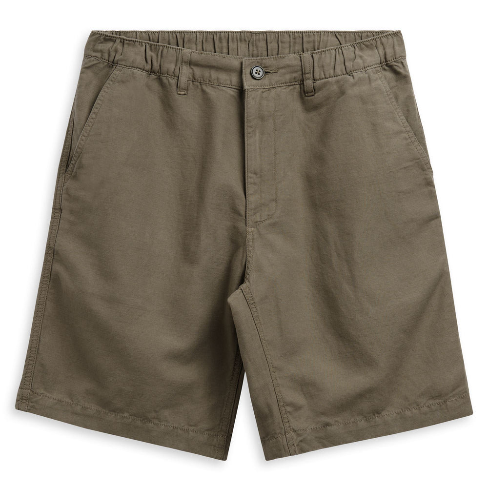Short chino classique pour homme, en lin mélangé vert 02