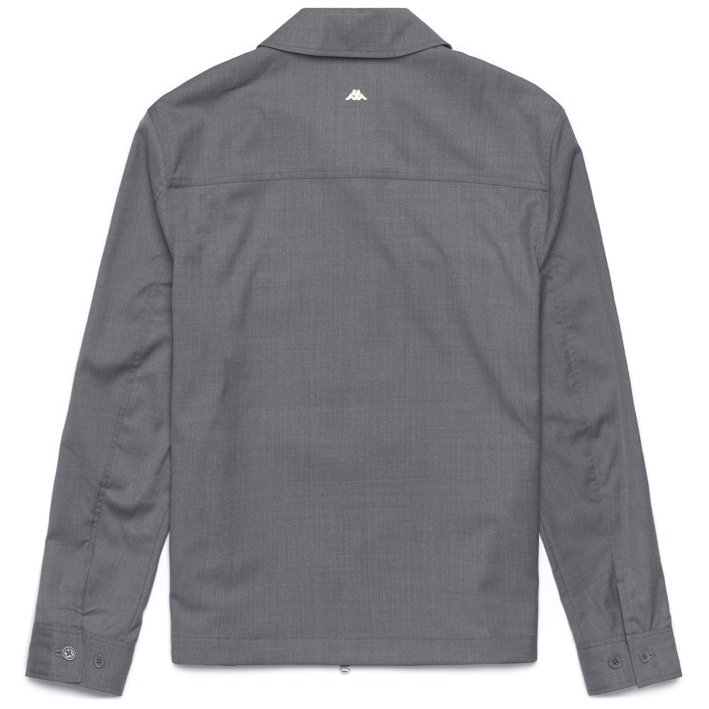 Grey Men's Overshirt with Two Chest Pockets 02