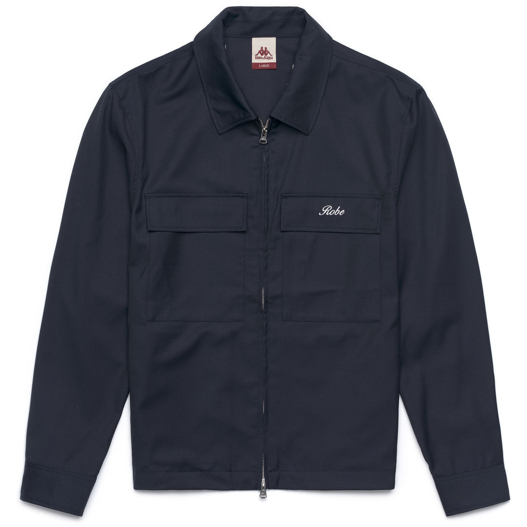 Marine Blue Men's Overshirt with Chest Pockets 01