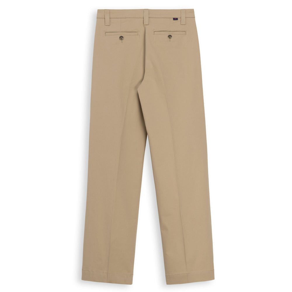 Pantalon chino marron pour femme, coupe large, en coton 02
