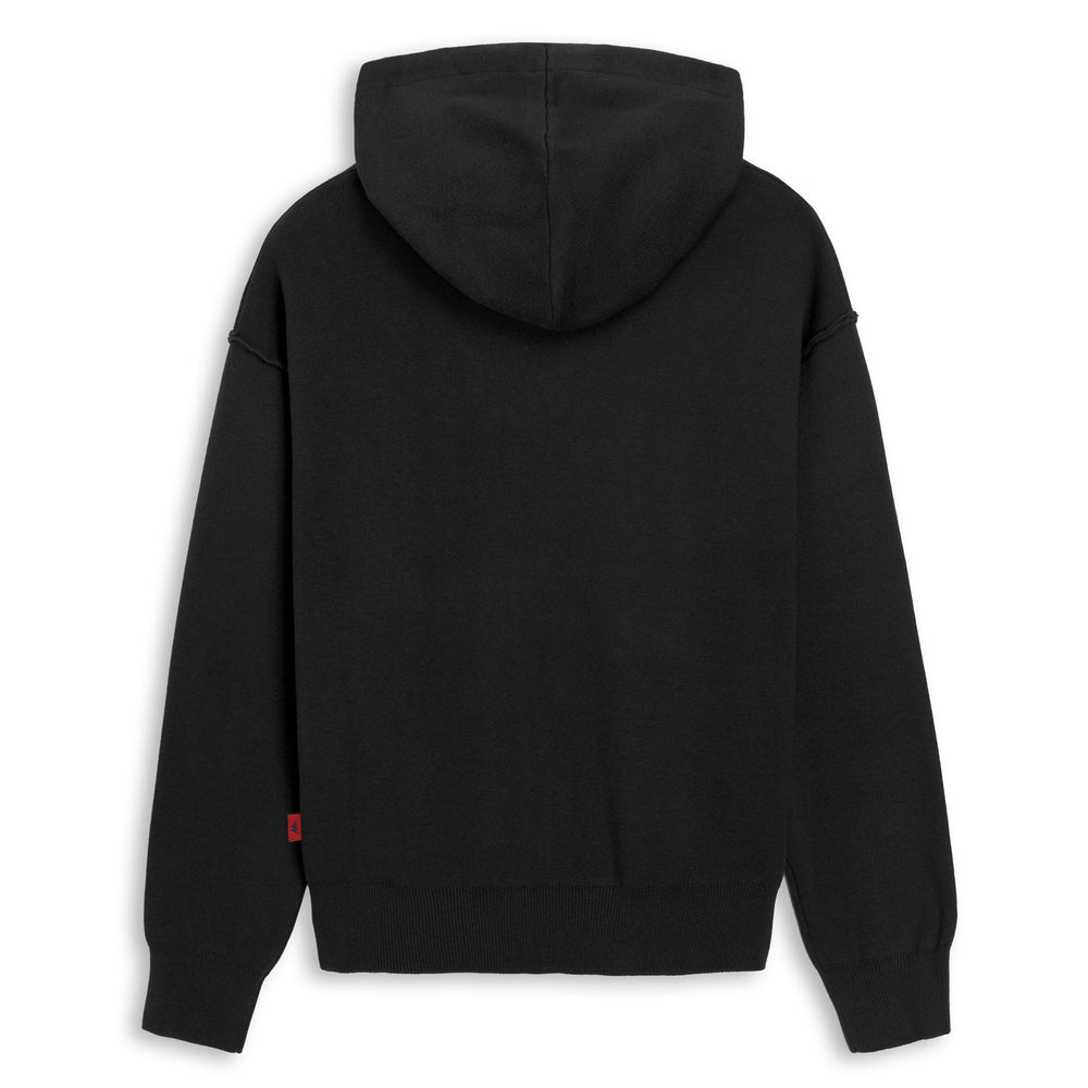 Felpa con cappuccio e zip intera da donna, vestibilità regolare, in cotone, nera. 02