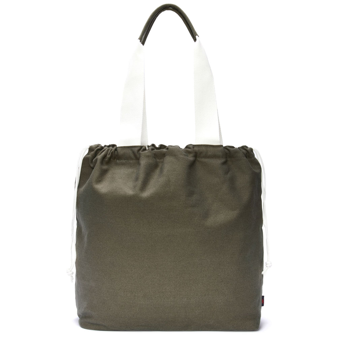Borsa Tote in Tela Verde Militare Donna con Chiusura a Zip 01