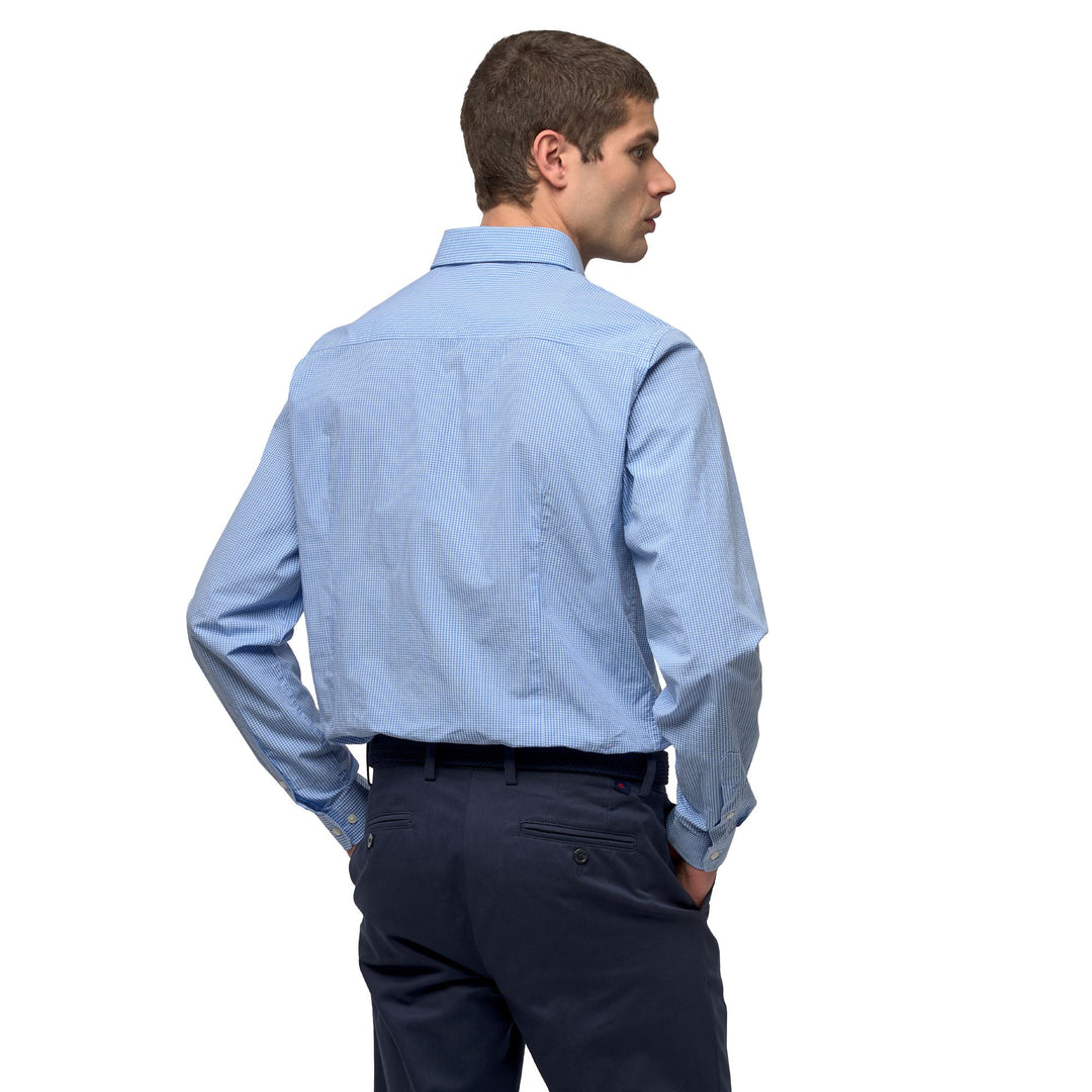 Chemise grise homme coupe slim décontractée en coton à boutons main