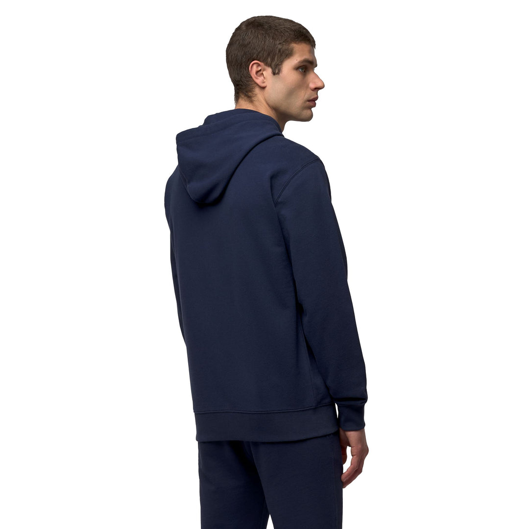 Sweat à capuche zippé bleu pour homme, coupe classique, décontracté main