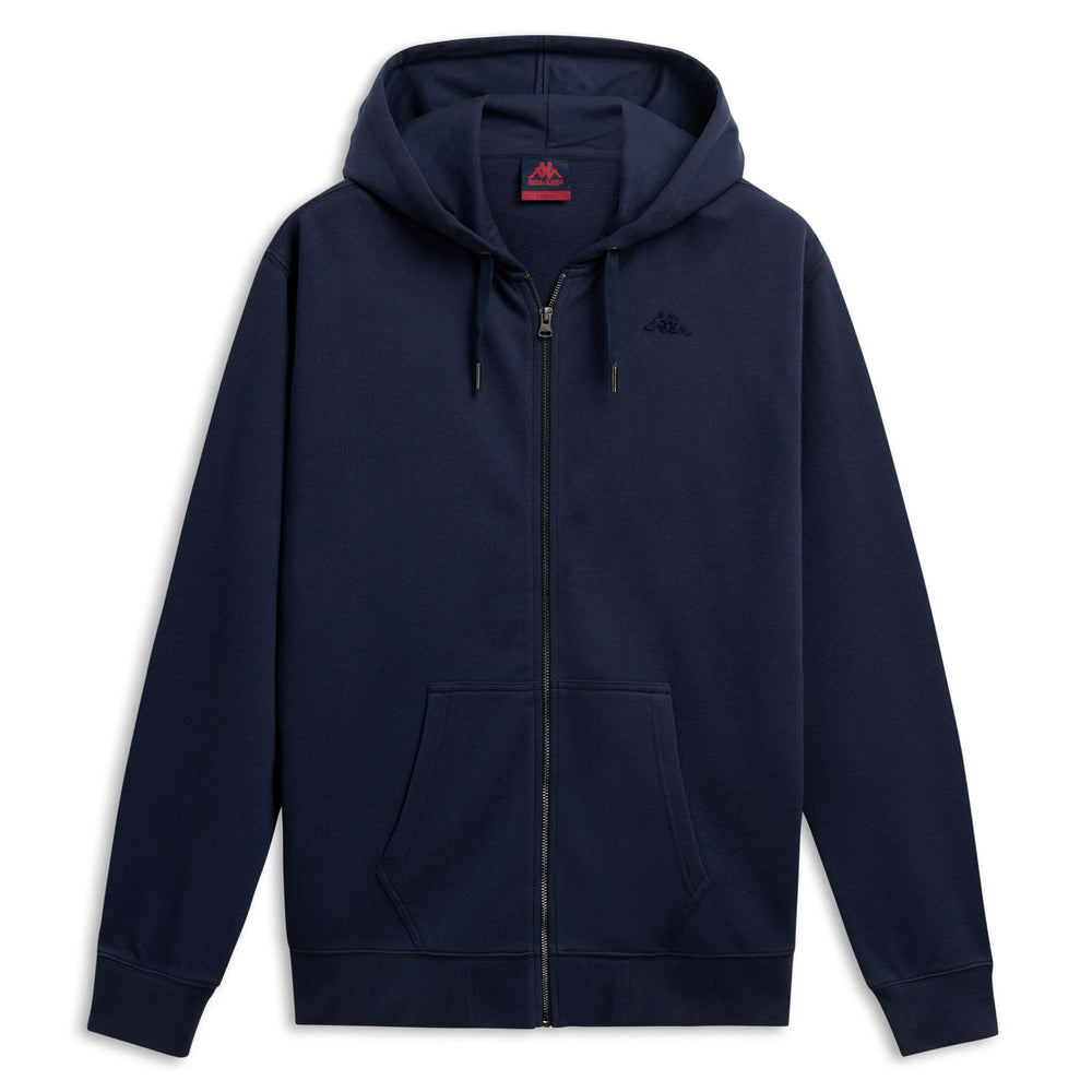 Sweat à capuche zippé bleu pour homme, coupe classique, décontracté 02