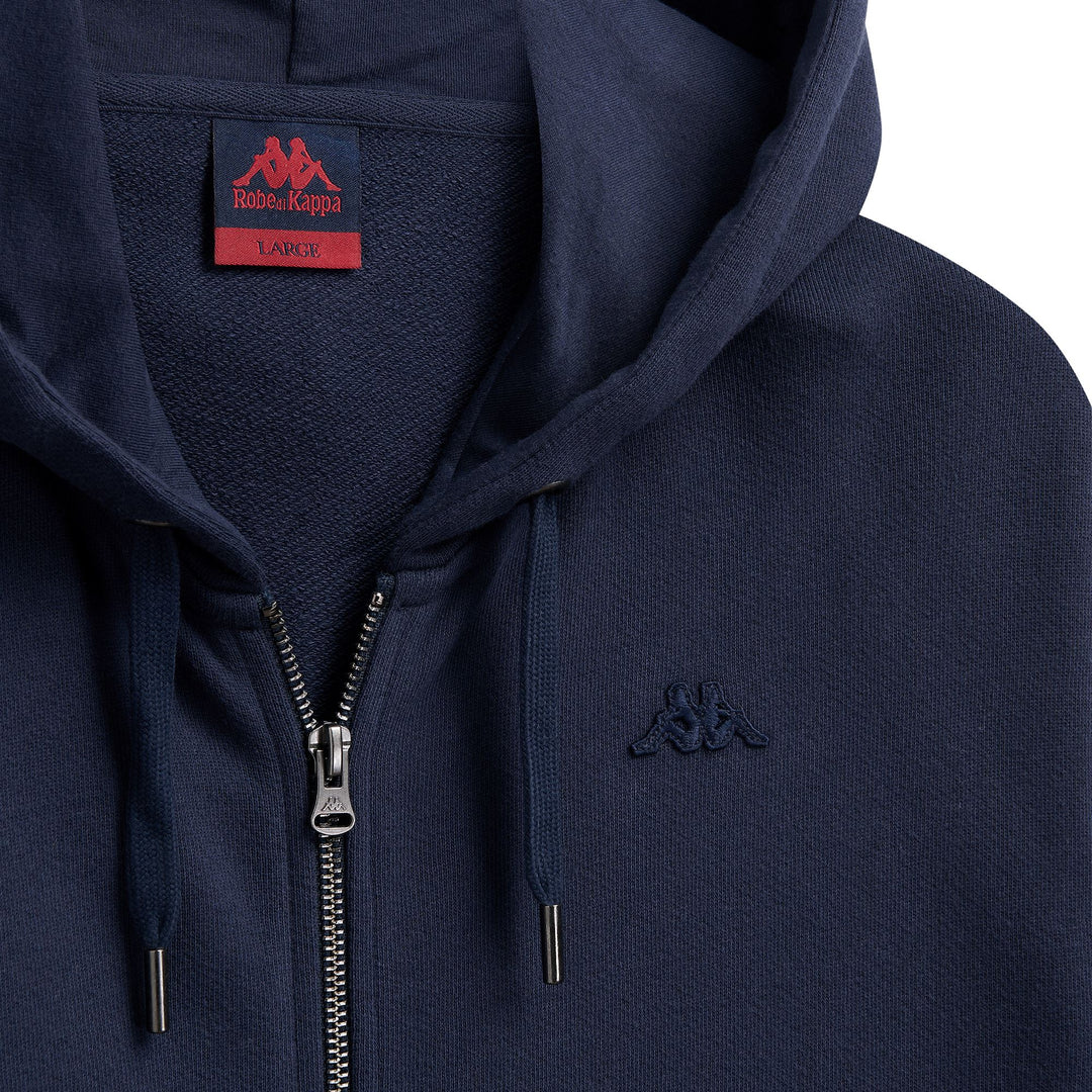 Sweat à capuche zippé bleu pour homme, coupe classique, décontracté main