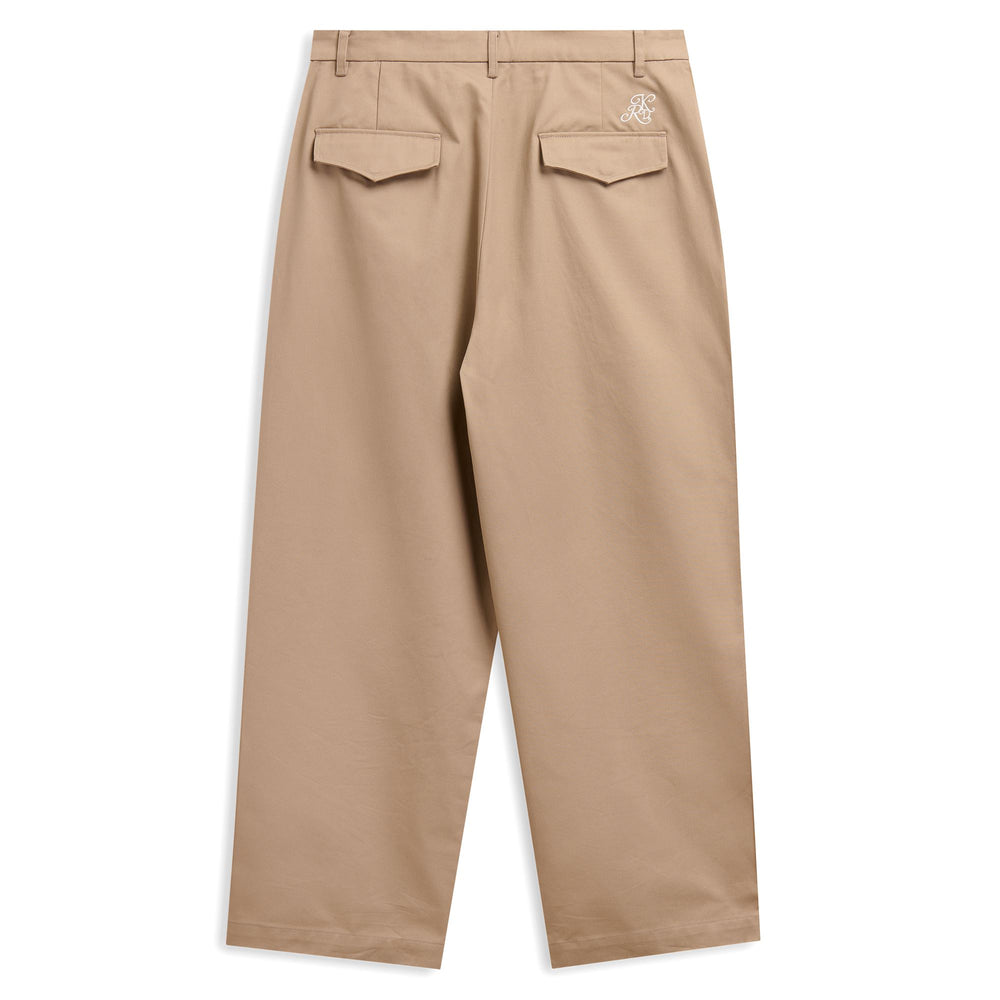 Beige Men's Wide Fit Casual Chino Pants in Light Gabardine Cotton 02
