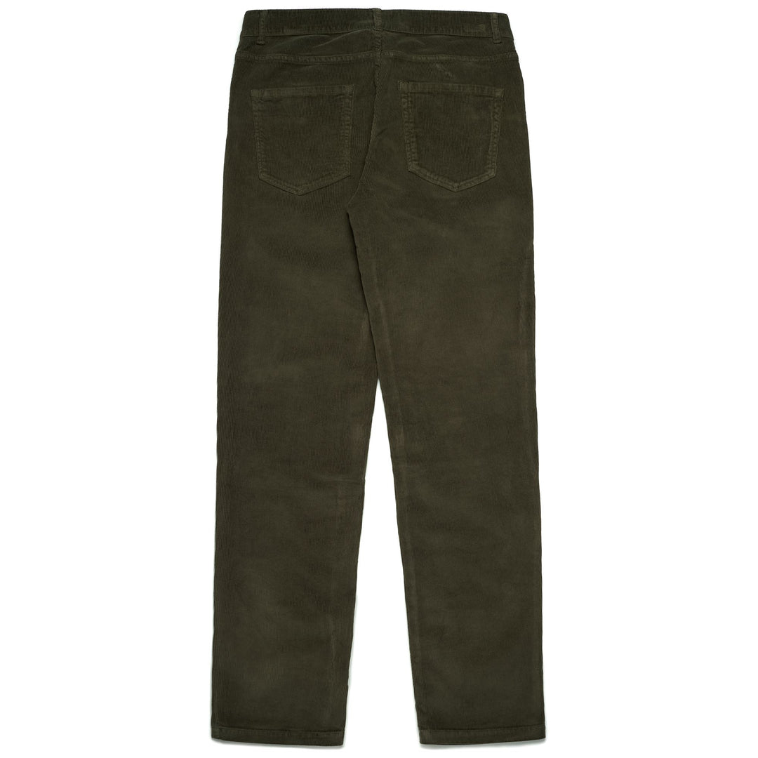 Pantalon en velours côtelé stretch vert pour homme, coupe slim, 5 poches main