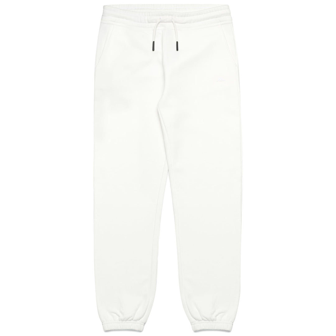 Pantalón deportivo de mujer en blanco natural, corte entallado, de polar cepillado 01