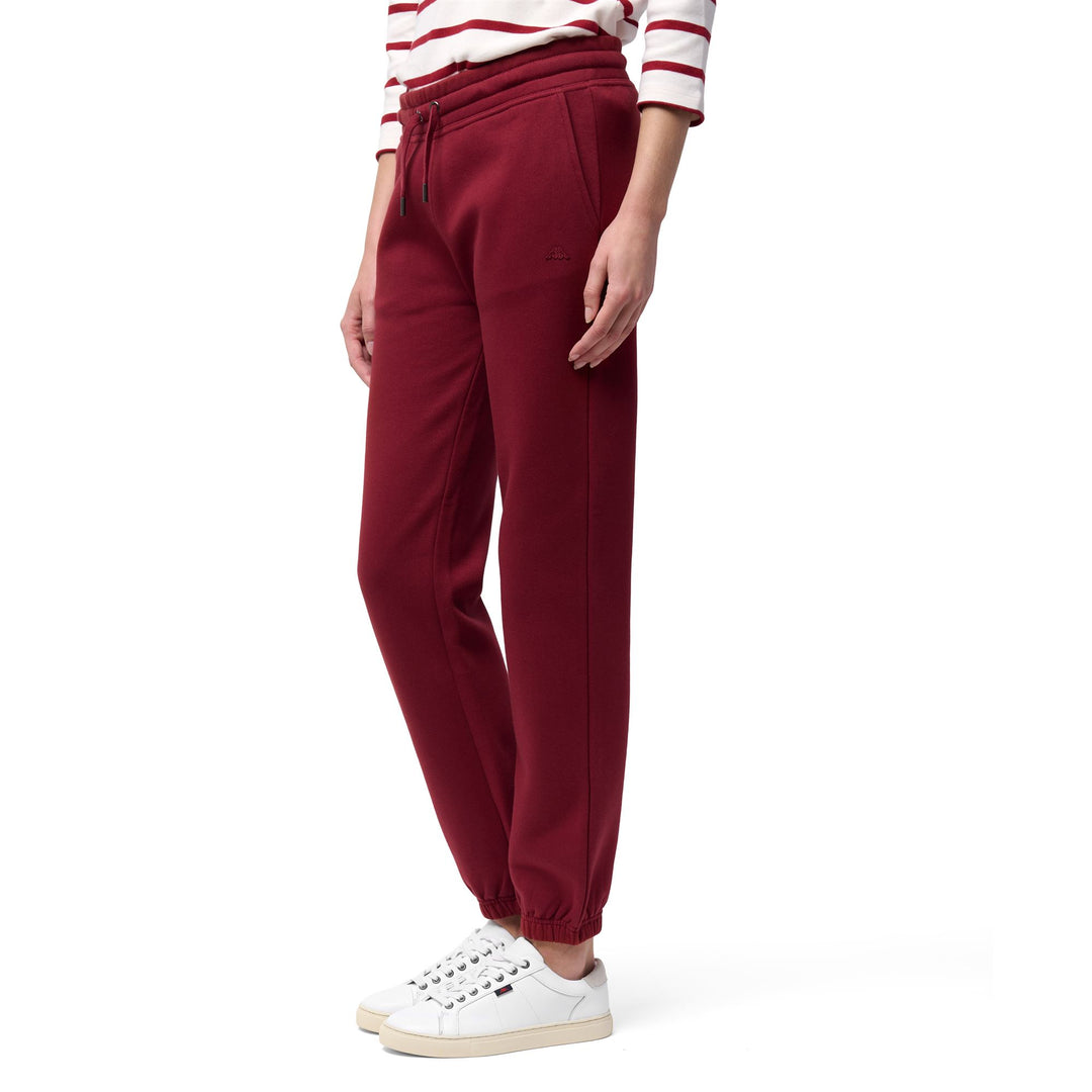 Red Women's Slim Fit Sport Trousers in Brushed Fleece 01