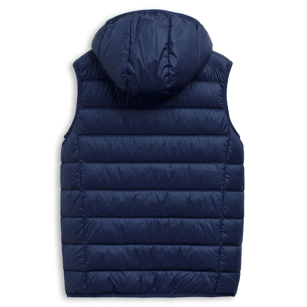 Blue Men's Hooded Nylon Vest Jacket with Pockets main