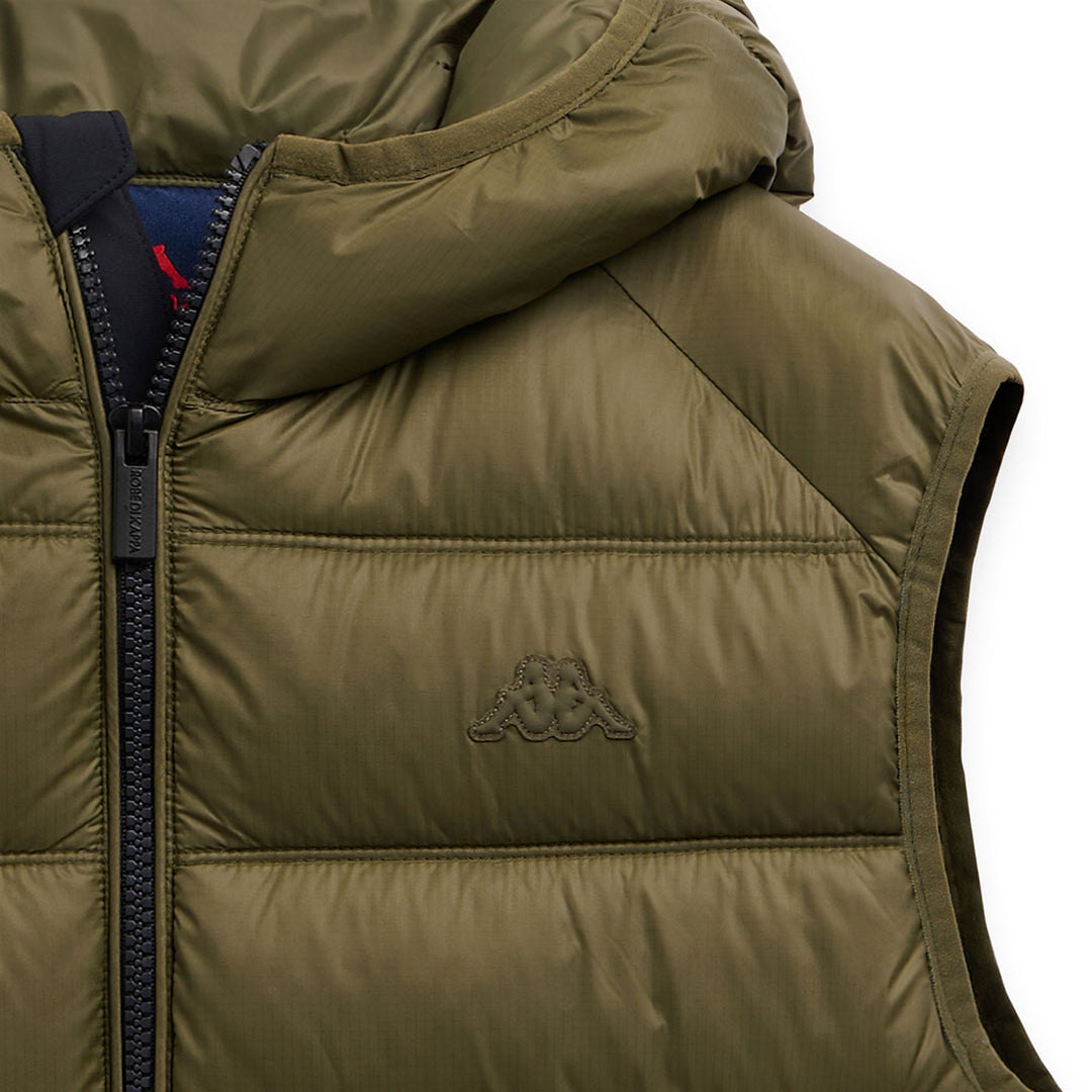 Giacca con cappuccio in nylon verde militare da uomo main