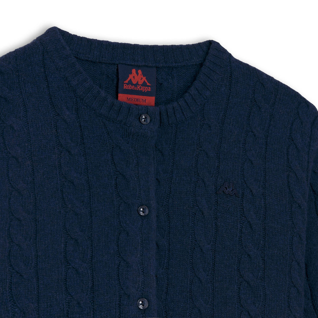 Blue Women's Classic Fit Cable Knit Cardigan in Wool main