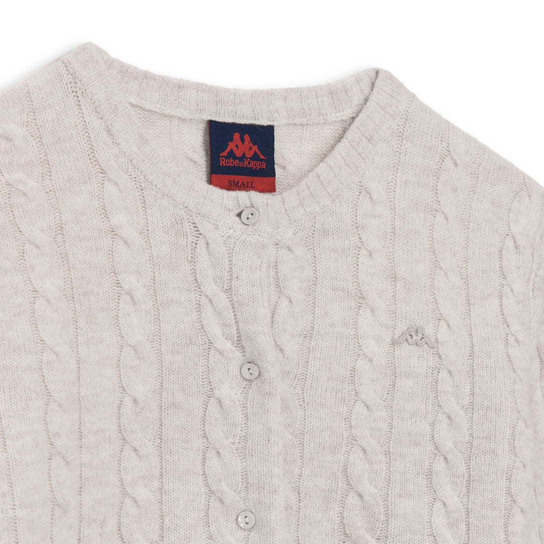Beige Women's Classic Fit Cable Knit Cardigan in Wool main