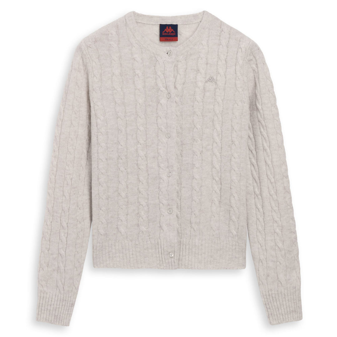 Gilet en laine à torsades beige pour femme, coupe classique 01