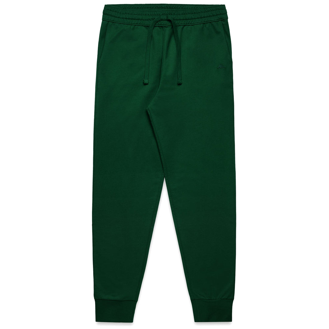 Pantaloni sportivi da uomo in cotone verde con orlo elastico 01