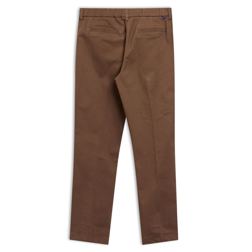 Brown Women's Slim Fit Chino Pants in Peached Gabardine 02