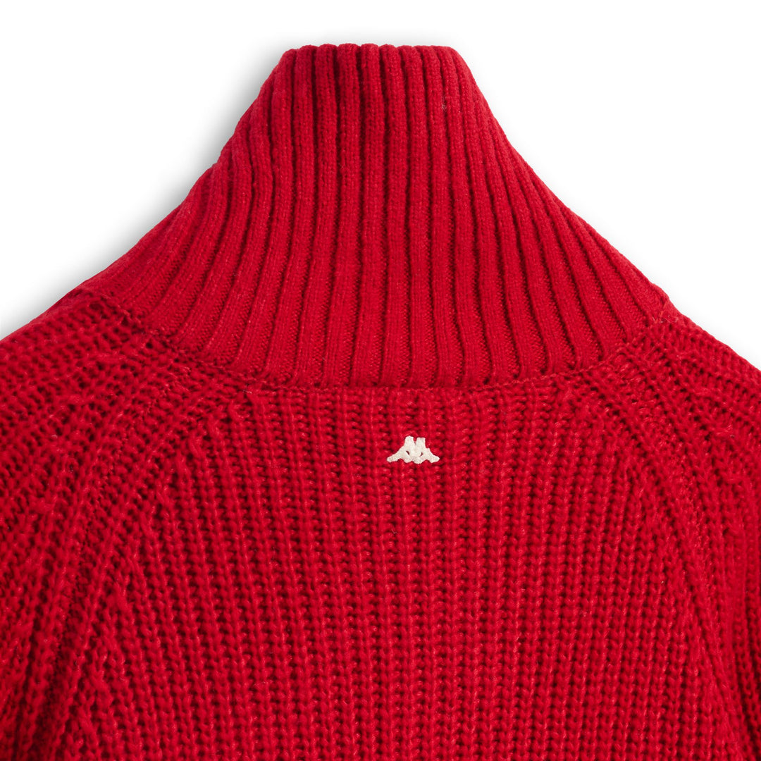 Red Men's Knitwear Jacket with Ribbed Details main
