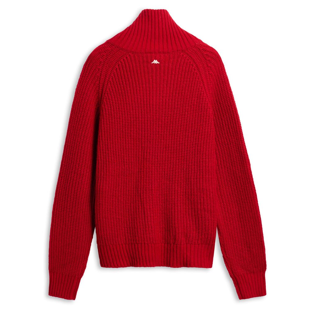 Giacca in maglia rossa da uomo con dettagli a coste 02