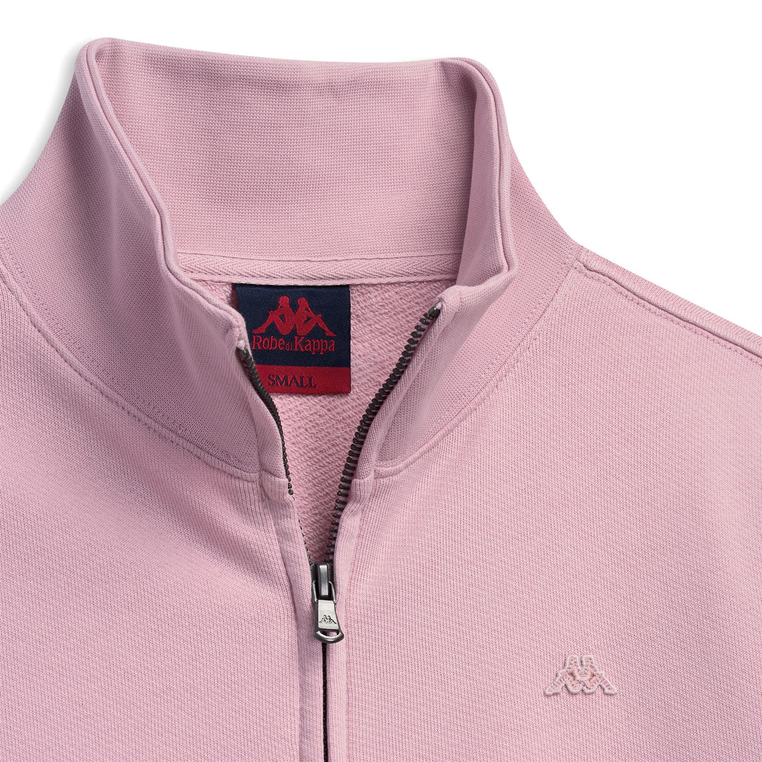 Sweat-shirt rose pour femme, coupe classique, en molleton de coton français main