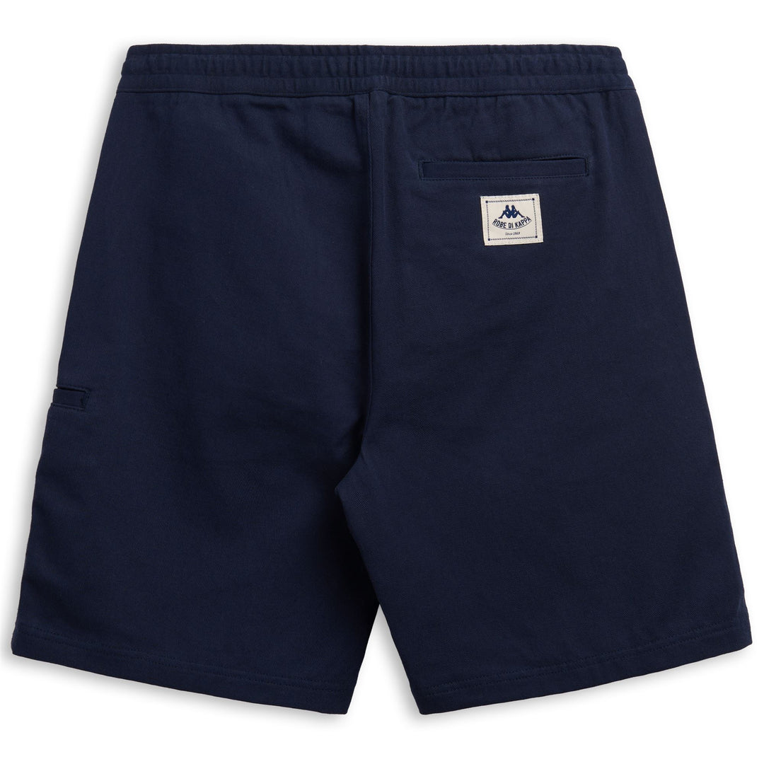 Short de travail bleu pour homme, coupe classique, en toile de coton main