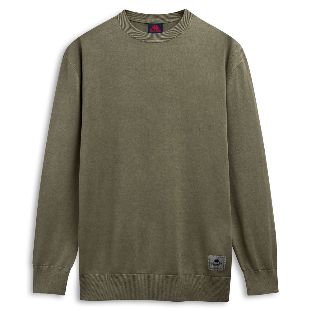 Pull en coton décontracté pour homme, coupe ajustée, vert 02