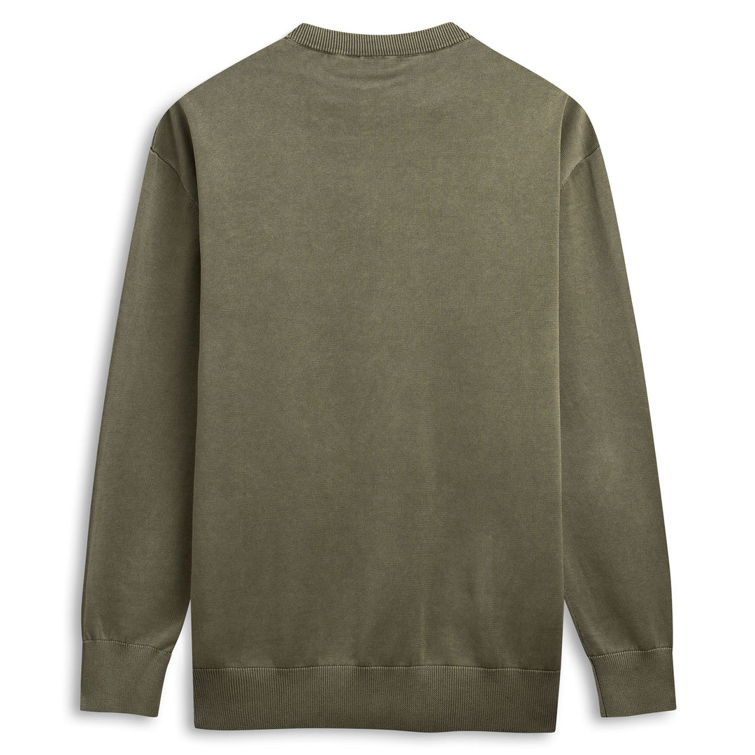 Pull en coton décontracté pour homme, coupe ajustée, vert main