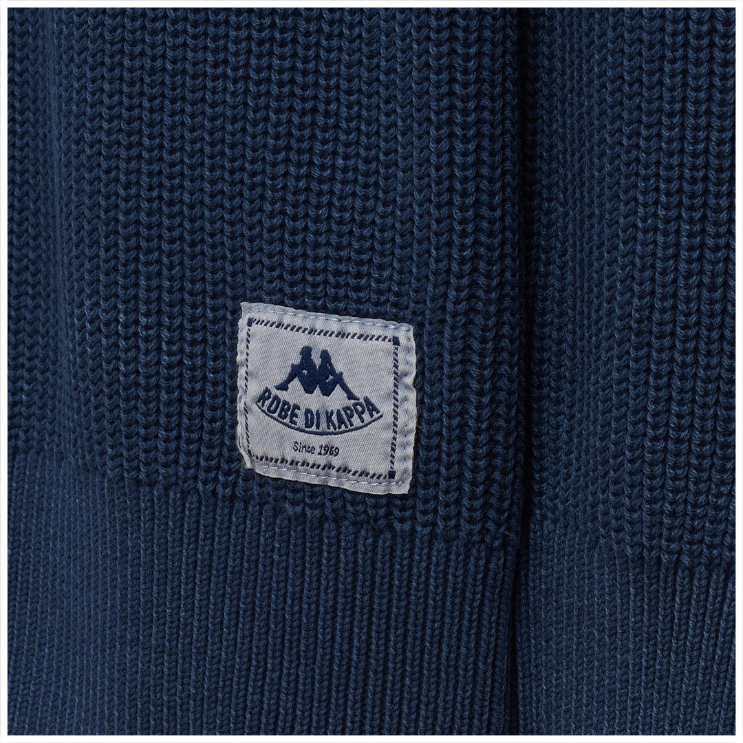 Suéter casual de algodón azul ajustado para hombre main