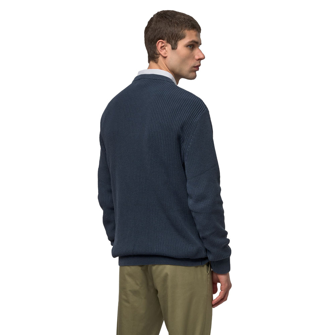 Slim Fit Men's Blue Casual Cotton Sweater main