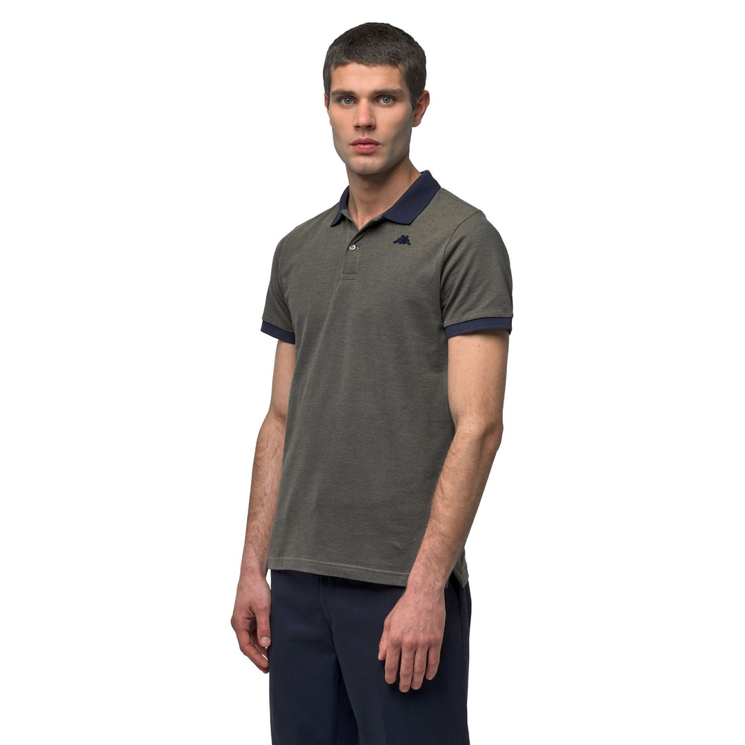 Polo in cotone casual da uomo slim fit blu main
