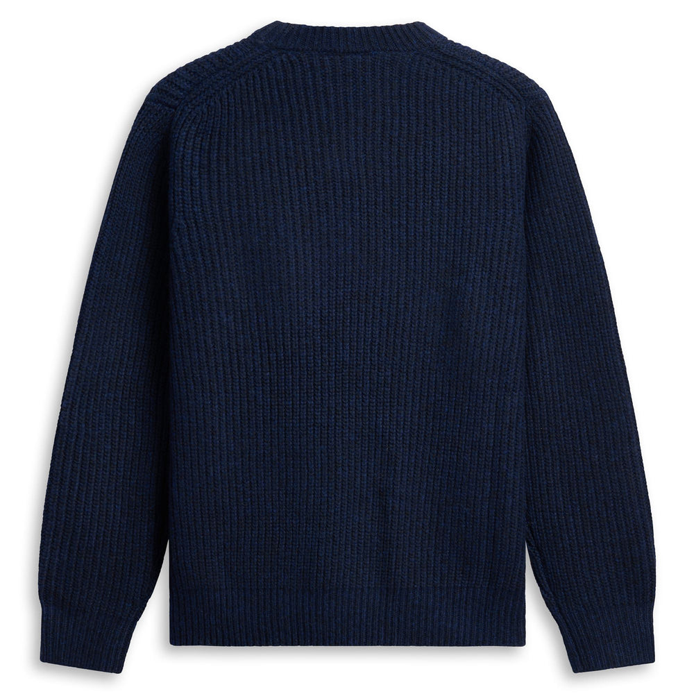 Blue Men's Regular Fit Wool Blend Crew Neck Jumper 02