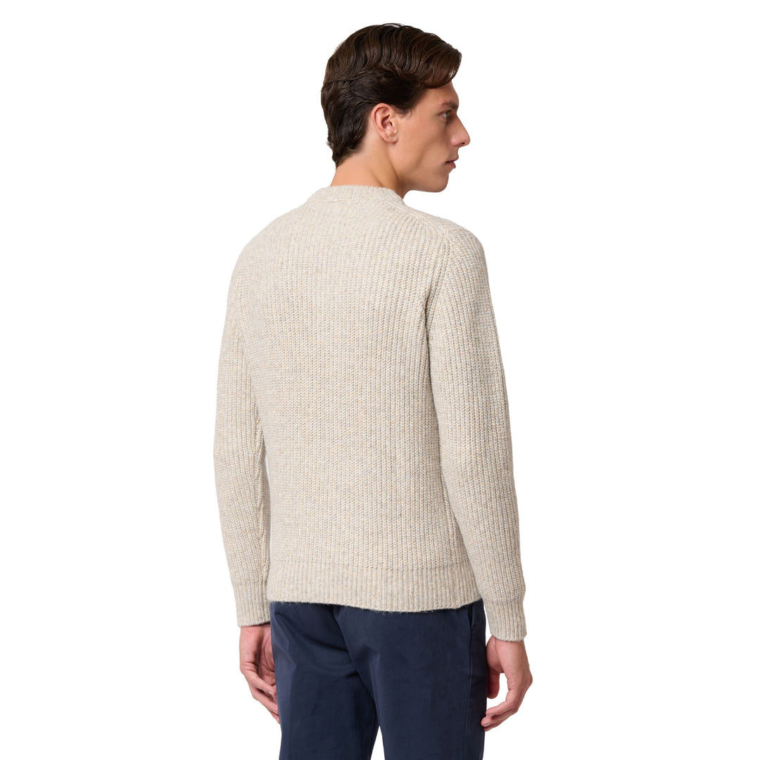 Beige Men's Wool Blend Crew Neck Jumper main