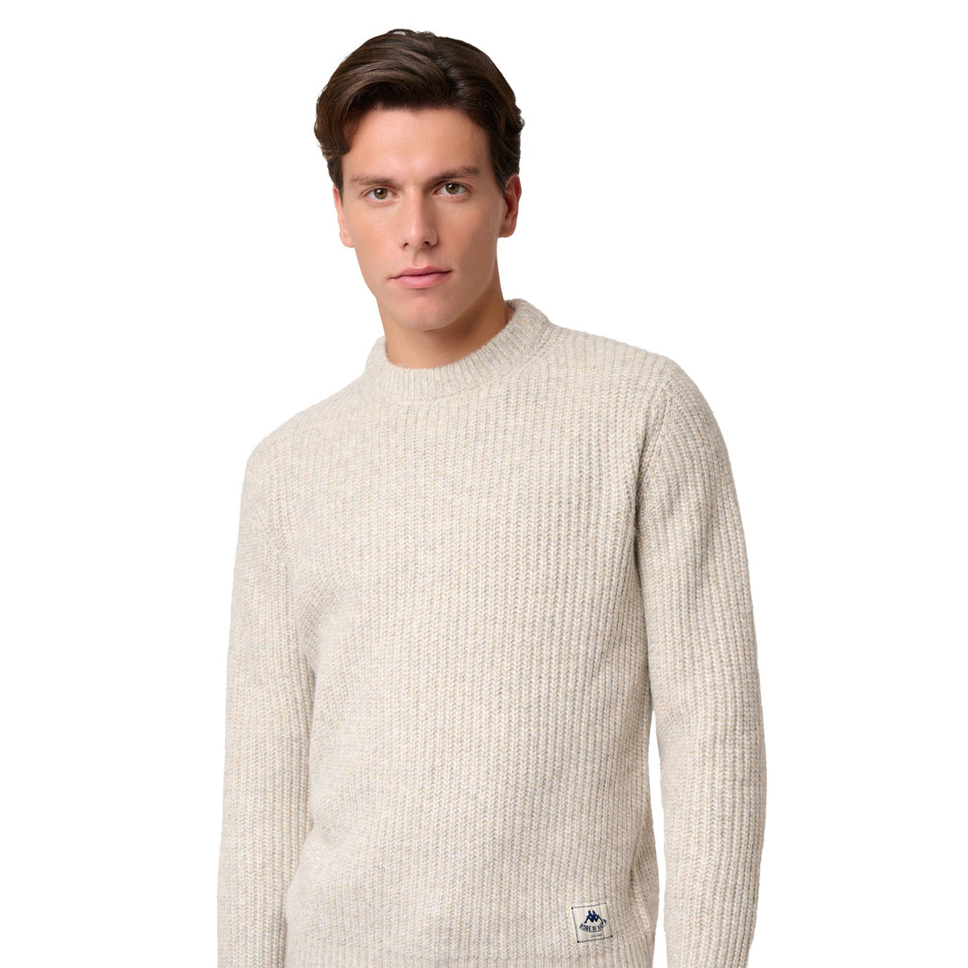 Beige Men's Wool Blend Crew Neck Jumper main