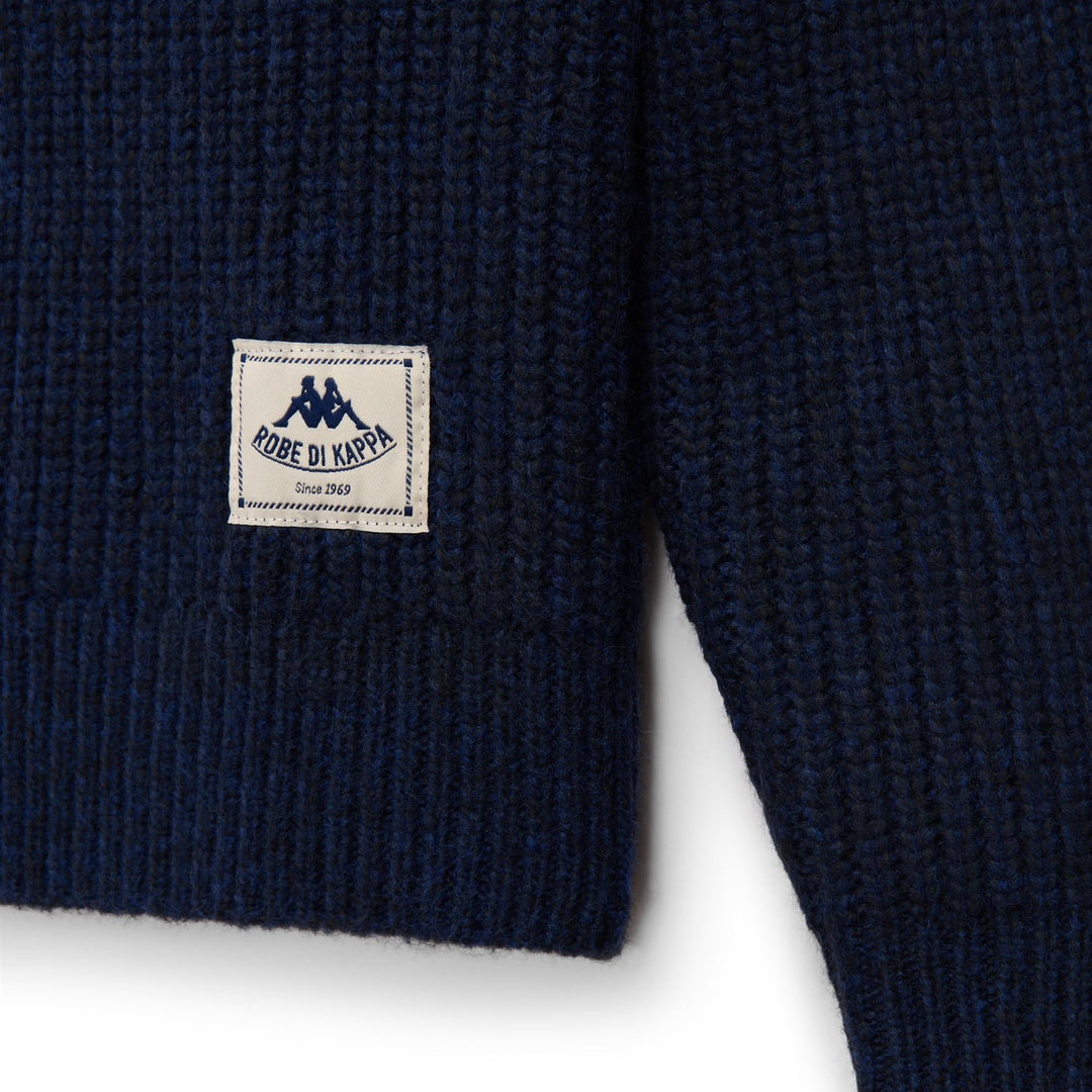 Polo da uomo in maglia blu con mezza zip main