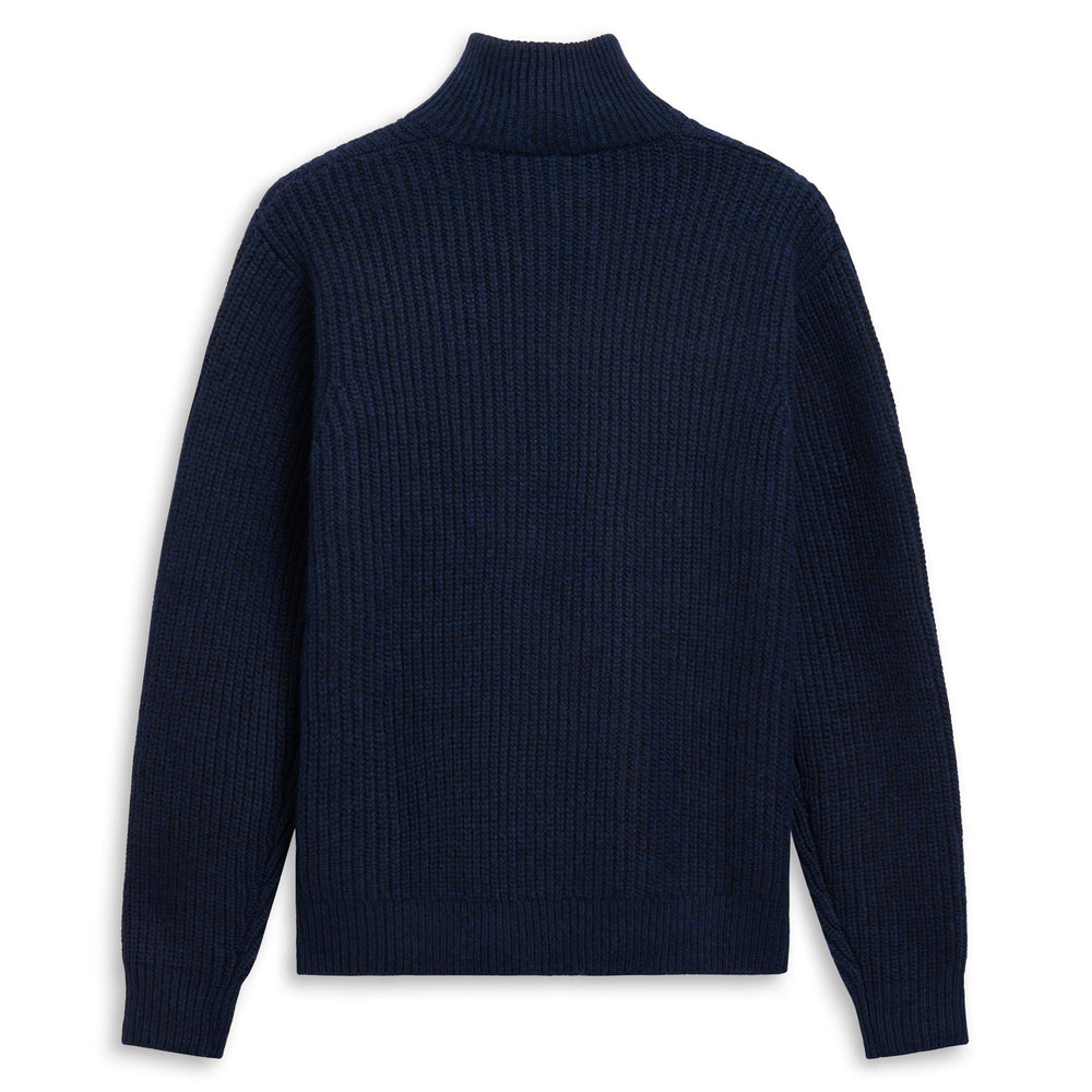 Blue Men's Knitwear Polo Pullover with Half Zip 02