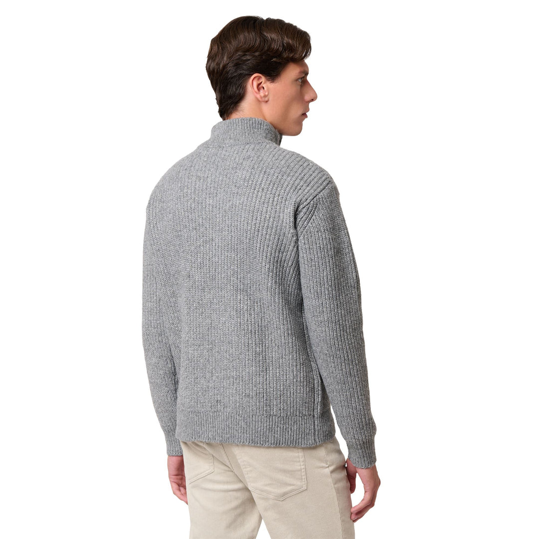 Polo de punto gris para hombre con cierre de cremallera main