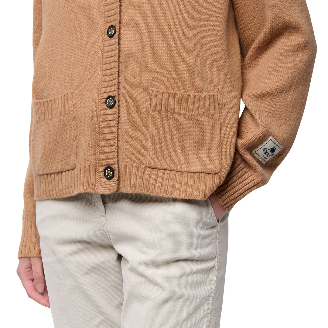 Cardigan in lana beige comodo da donna main