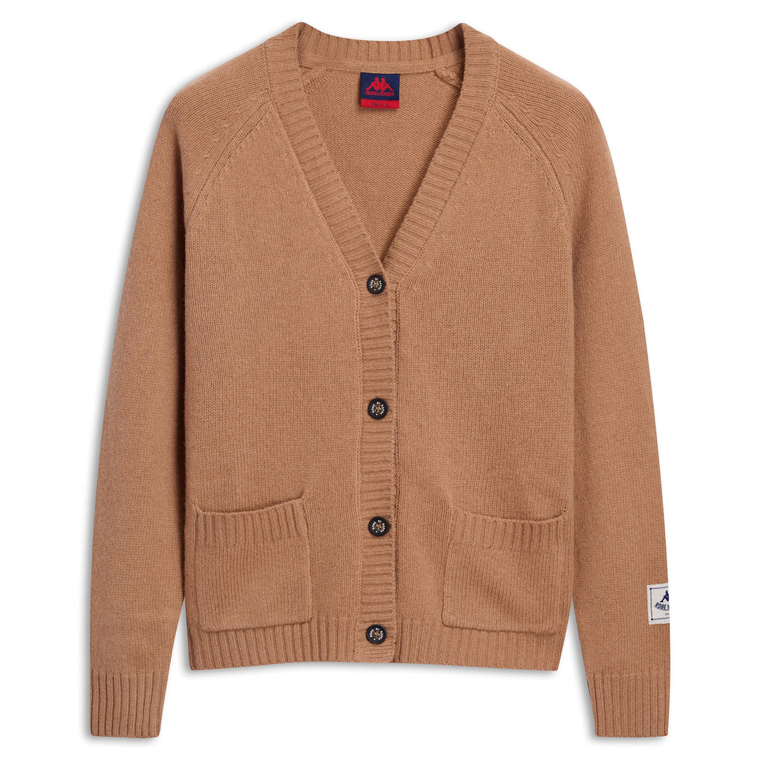 Cardigan in lana beige comodo da donna main