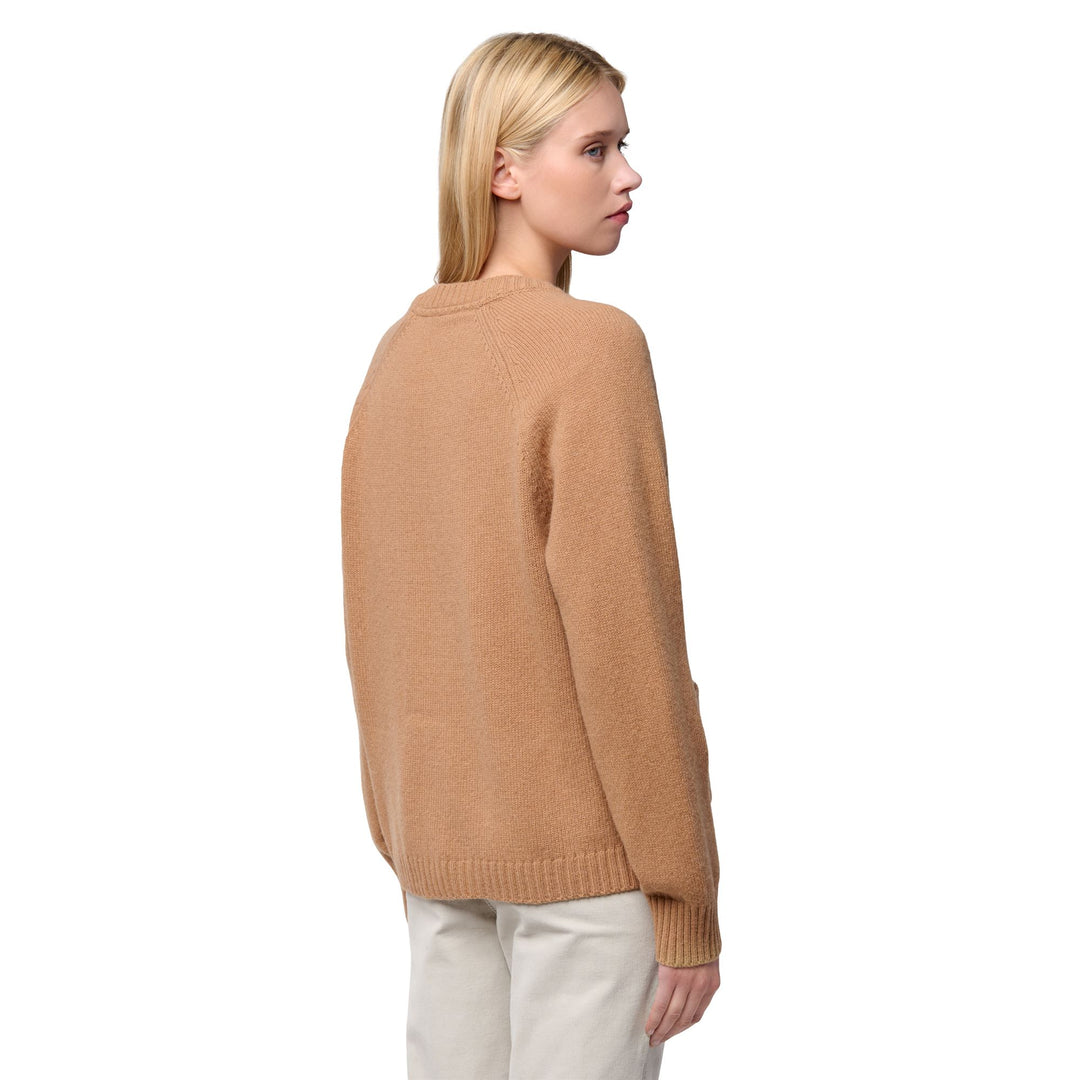 Cardigan in lana beige comodo da donna main