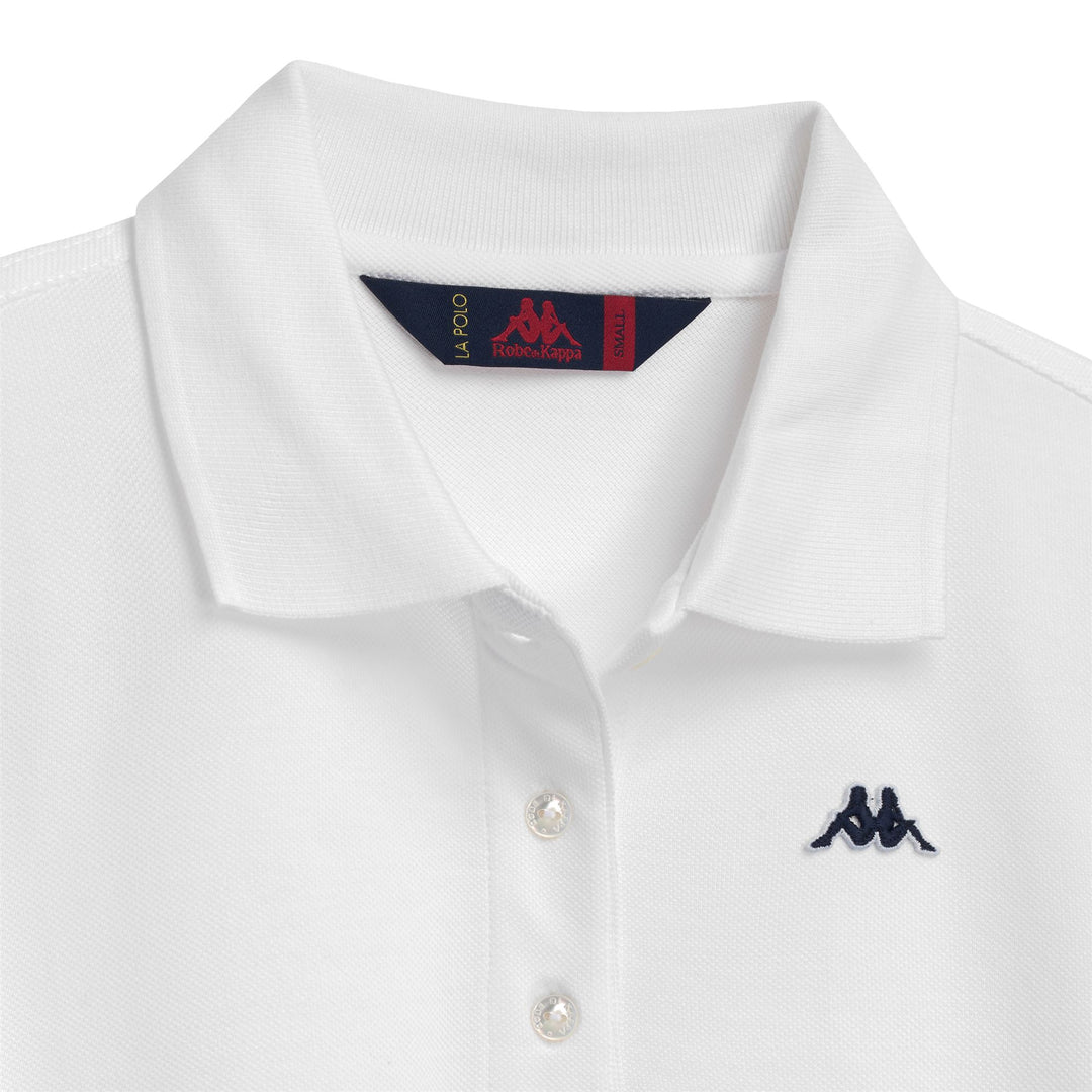 Polo blanc en coton coupe classique pour femme main