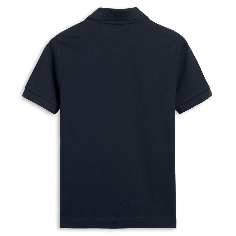 Polo da donna in cotone blu con vestibilità classica 02