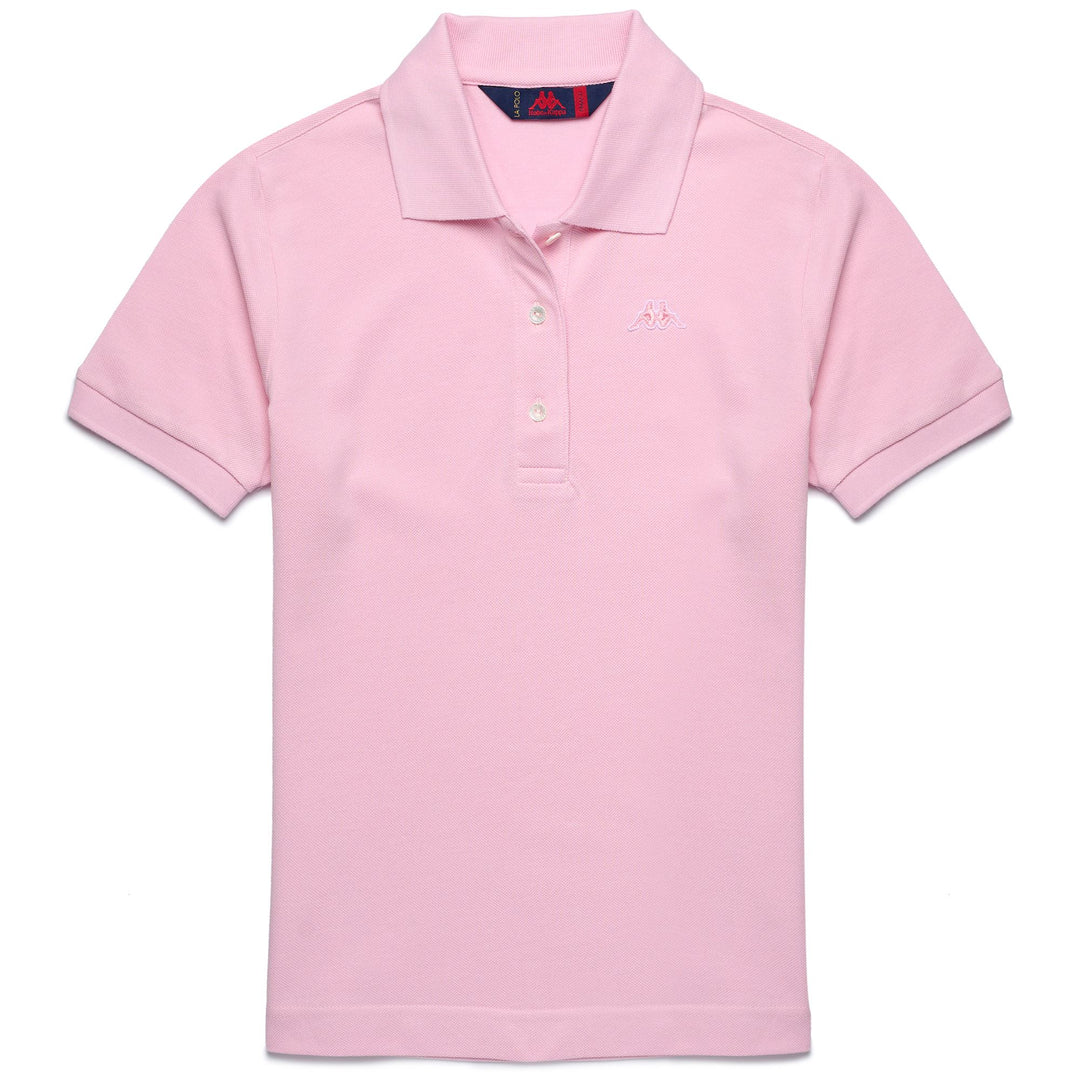 Vestido polo clásico de algodón rosa y rojo para mujer 01