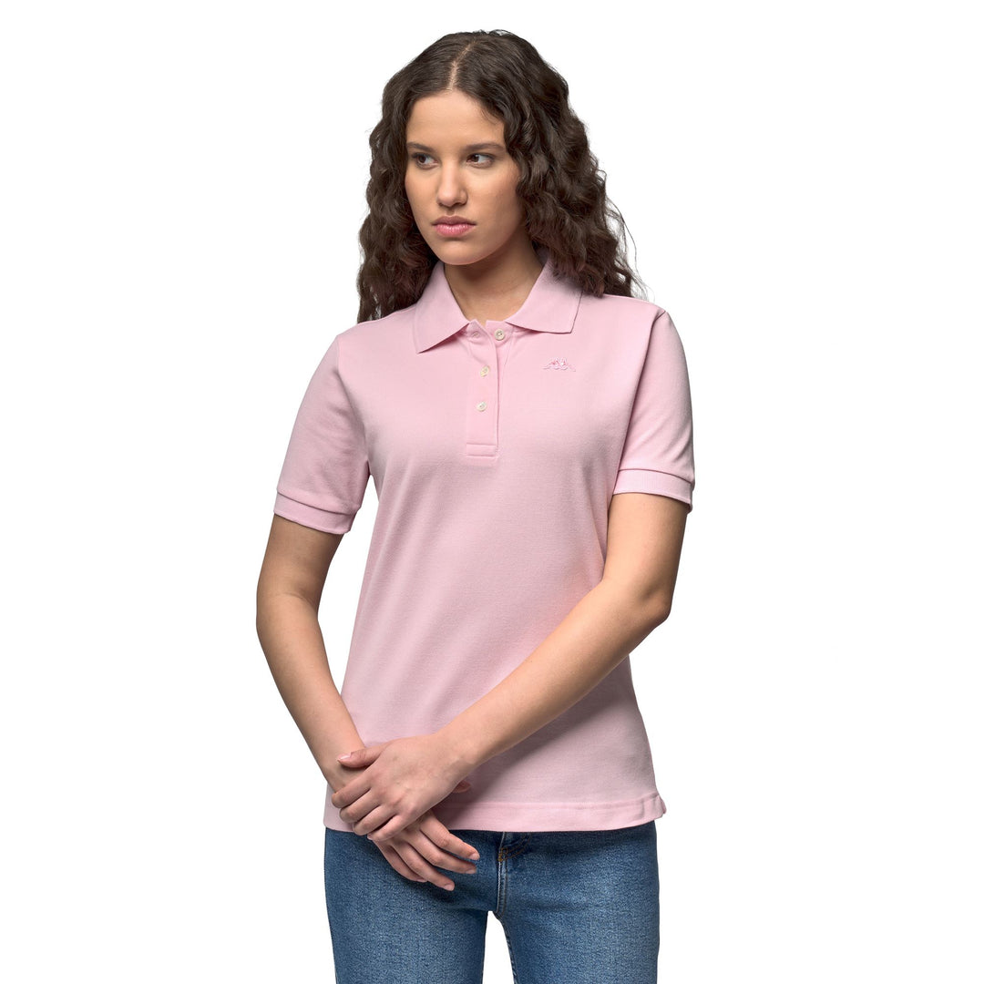 Polo da donna in cotone con vestibilità classica rosa main