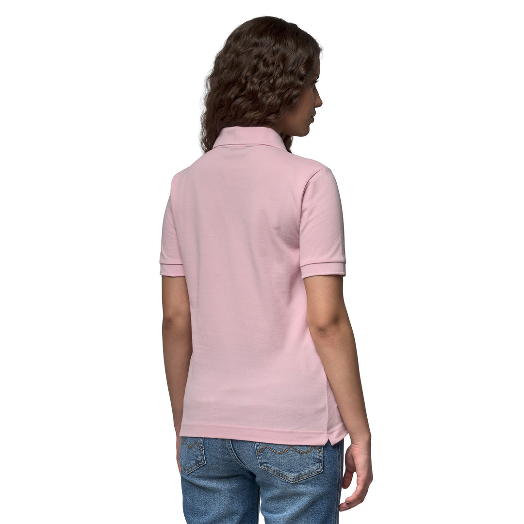 Polo rose en coton coupe classique pour femme main