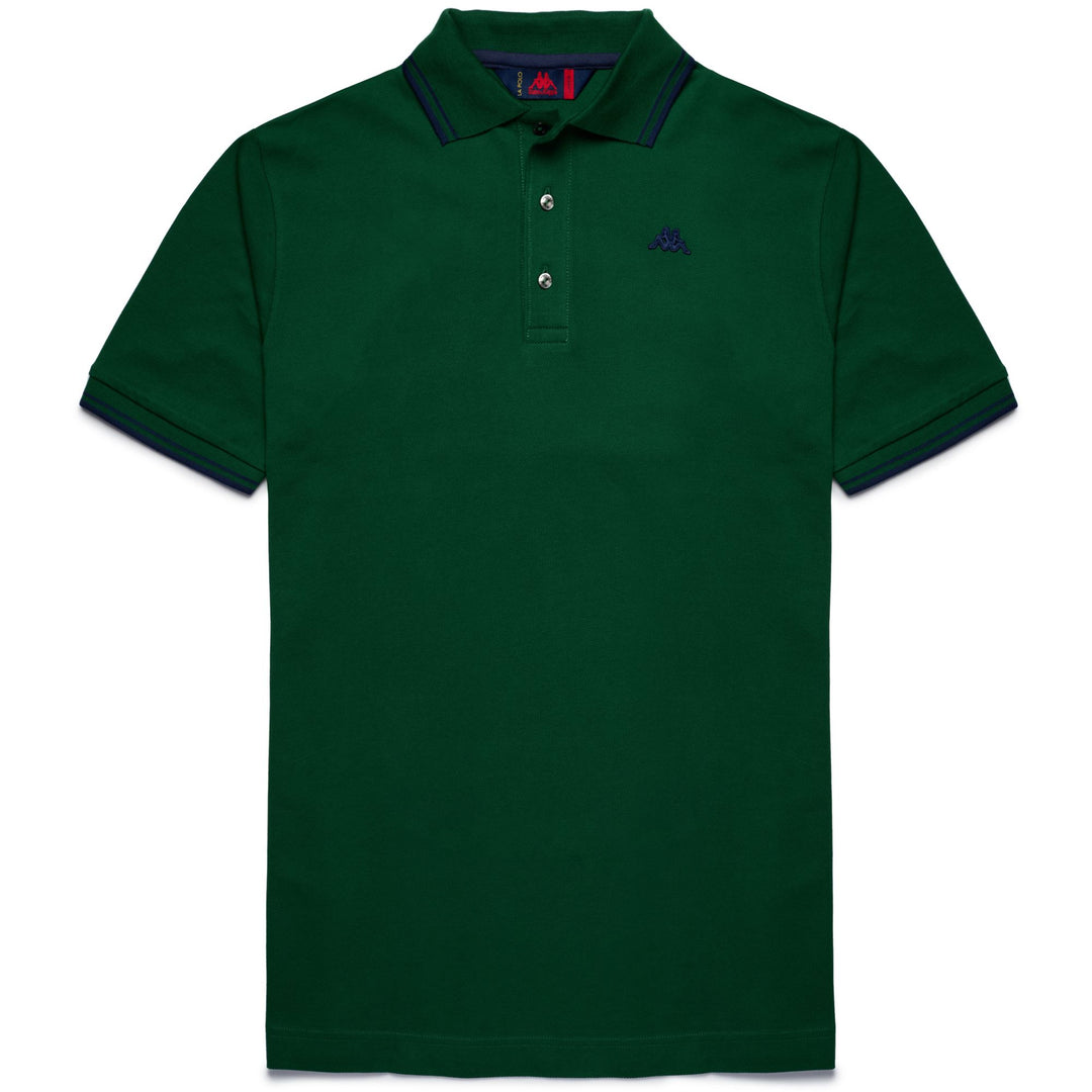 Eden Green Men's Classic Cotton Polo Shirt with Striped Details main