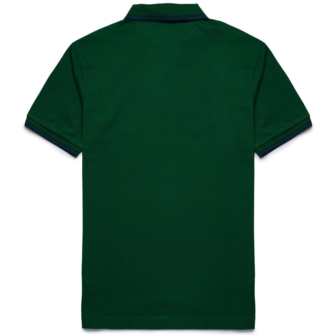 Eden Green Men's Classic Cotton Polo Shirt with Striped Details main