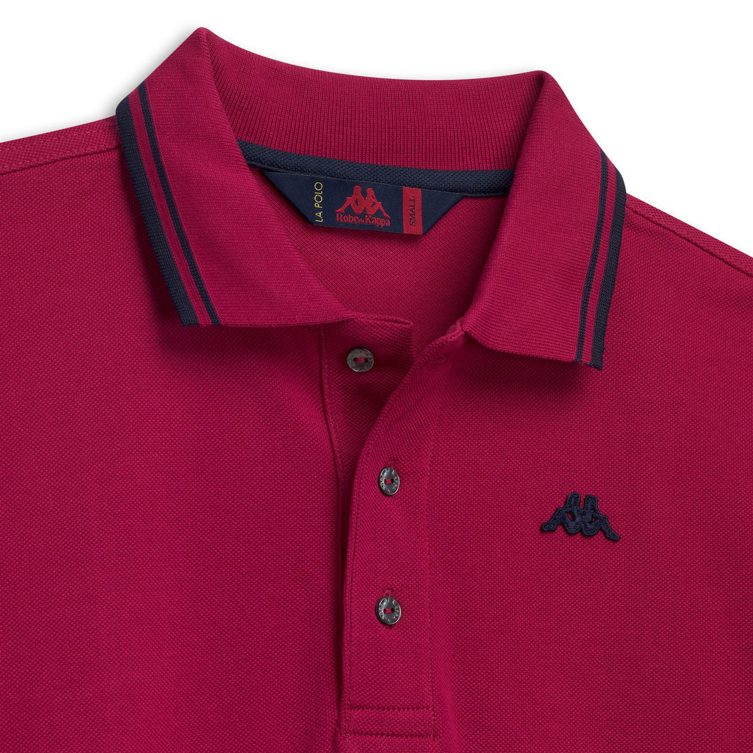 Polo rouge en coton coupe classique pour homme main